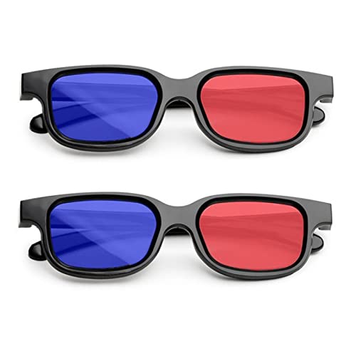 MingZhuInC 3D-Brille, 2 Stücke 3D Brille Rot Blau, Rot Blau...